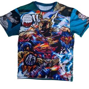 All-Over Print Blue small Graphic Tee